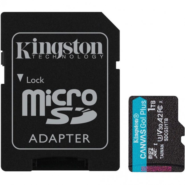 Kingston 1 TB microSDXC Canvas Go! Plus UHS-I U3 V30 A2 Class 10 + SD-adapter (SDCG3/1TB)