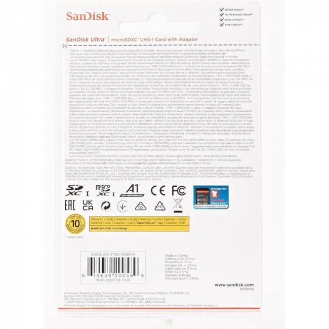 SanDisk 1 TB microSDXC UHS-I U1 V30 A2 Ultra (SDSQUAC-1T00-GN6MA)