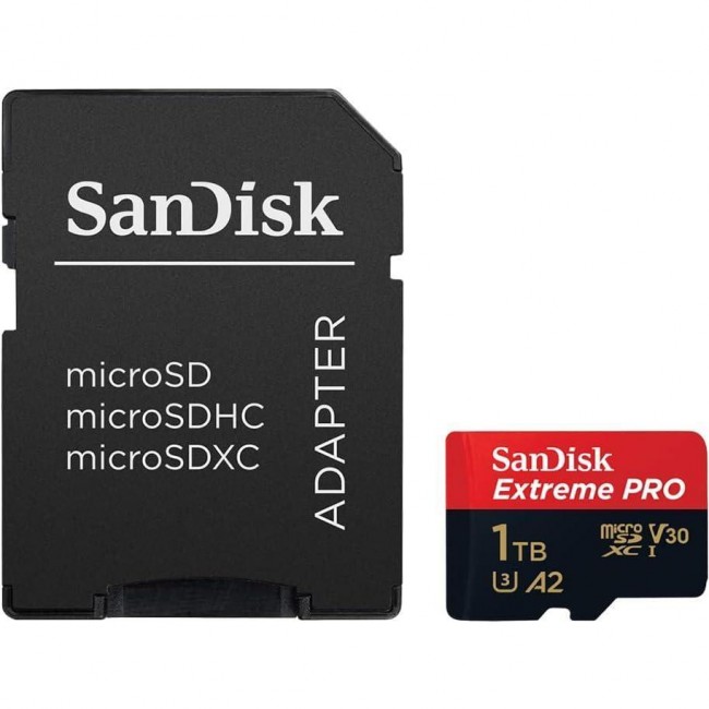 SanDisk 1 TB microSDXC UHS-I U3 Extreme Pro + SD Adapter SDSQXCD-1T00-GN6MA