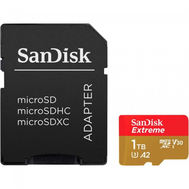 SanDisk 1 TB microSDXC UHS-I U3 V30 A2 Extreme (SDSQXAV-1T00-GN6MA)