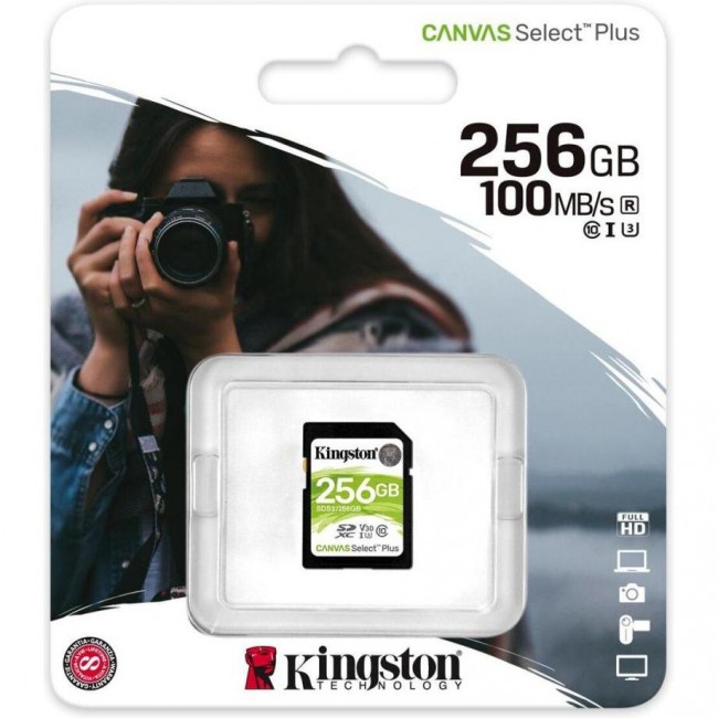 Kingston 256 GB SDXC Class 10 UHS-I U3 Canvas Select Plus SDS2/256GB