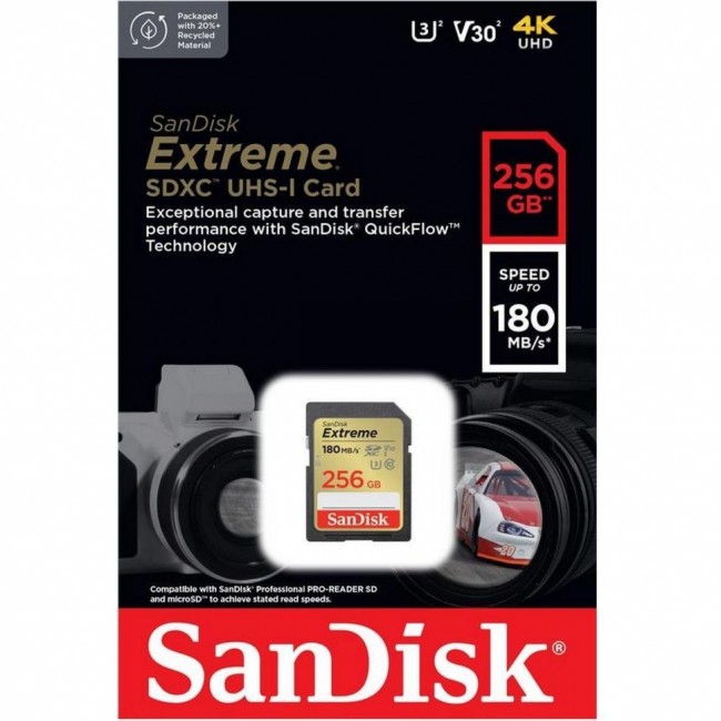 SDXC SanDisk 256 GB SDXC UHS-I U3 V30 Extreme (SDSDXVV-256G-GNCIN)