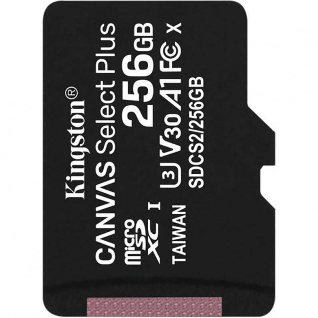 Kingston 256 GB microSDXC Class 10 UHS-I U3 Canvas Select Plus SDCS2/256GBSP