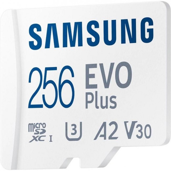 Samsung 256 GB microSDXC Class 10 UHS-I U3 V30 A2 EVO Plus + SD Adapter MB-MC256KA