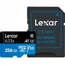 Lexar 256 GB microSDXC High Performance 633x UHS-I U3 V30 A1 Class 10 + SD-adapter (LSDMI256BB633A)