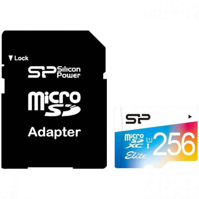Silicon Power 256 GB microSDXC UHS-I Elite + SD adapter SP256GBSTXBU1V10SP