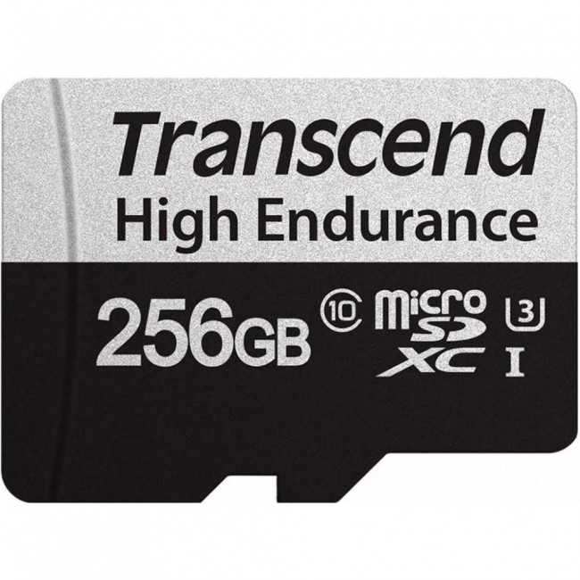 Transcend 256 GB microSDXC UHS-I (U3) High Endurance + SD Adapter TS256GUSD350V