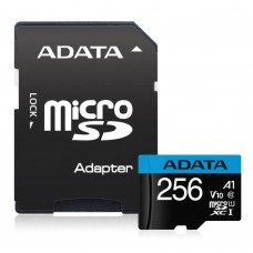 ADATA 256 GB microSDXC UHS-I Premier A1 + SD adapter AUSDX256GUICL10A1-RA1