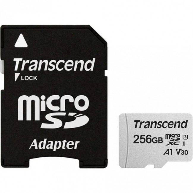Transcend 256 GB microSDXC UHS-I U3 300S + SD Adapter TS256GUSD300S-A