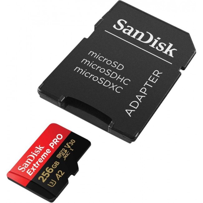 SanDisk 256 GB microSDXC UHS-I U3 Extreme Pro + SD Adapter SDSQXCD-256G-GN6MA