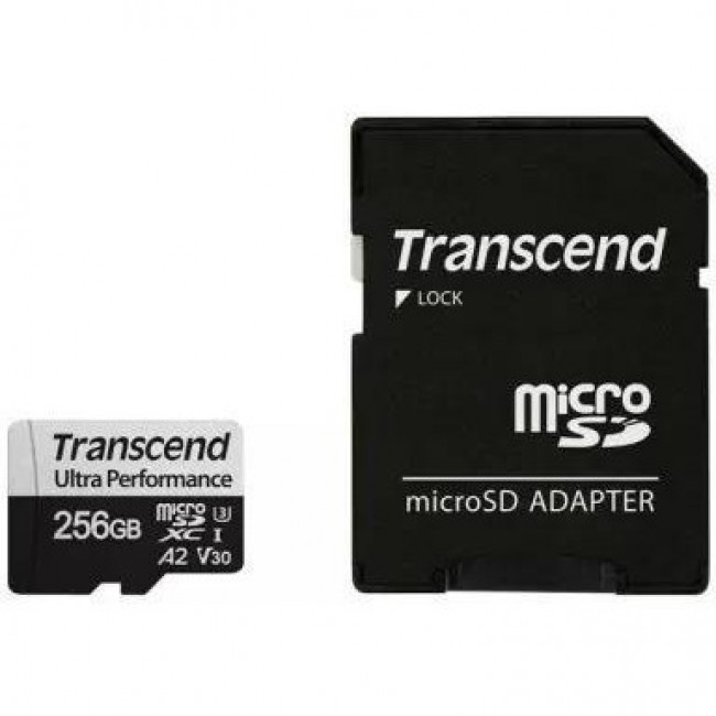 Transcend 256 GB microSDXC UHS-I U3 V30 A2 340S + SD Adapter TS256GUSD340S