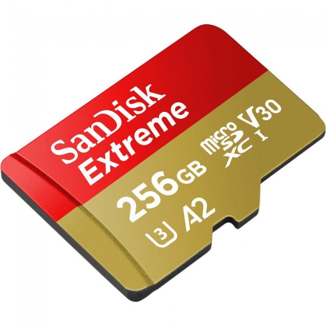 SanDisk 256 GB microSDXC UHS-I U3 V30 A2 Extreme (SDSQXAV-256G-GN6MN)