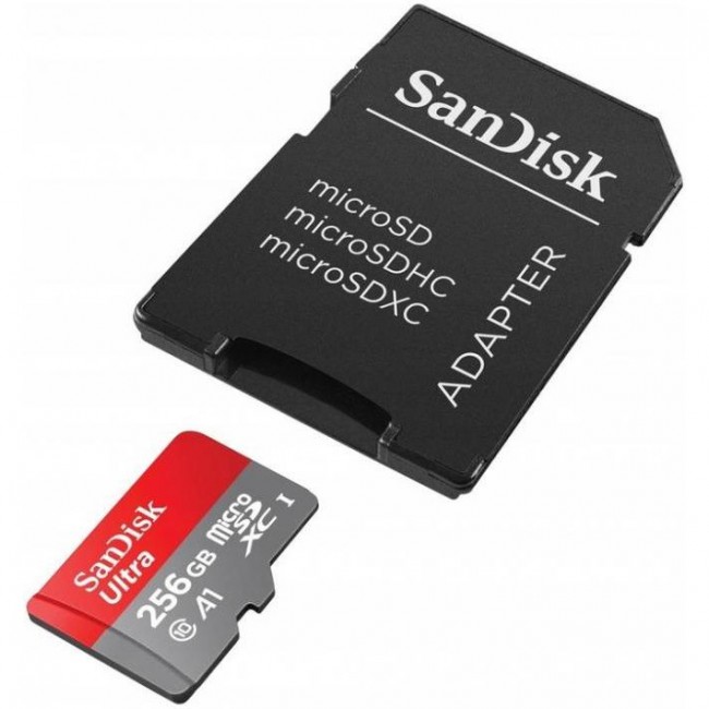 SanDisk 256 GB microSDXC UHS-I Ultra A1 + SD adapter (SDSQUAC-256G-GN6MA)