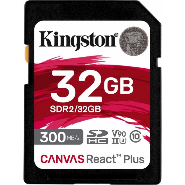 Kingston 32 GB SDHC Class 10 UHS-II U3 Canvas React Plus (SDR2/32GB)