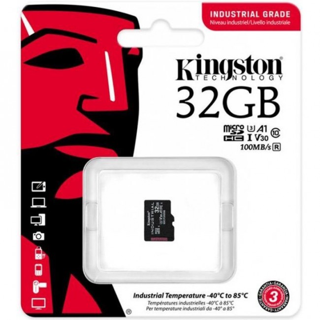 Kingston 32 GB microSDHC UHS-I (U3) V30 A1 Industrial (SDCIT2/32GBSP)