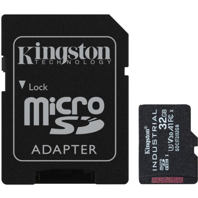 Kingston 32 GB microSDHC UHS-I (U3) V30 A1 Industrial + SD Adapter (SDCIT2/32GB)