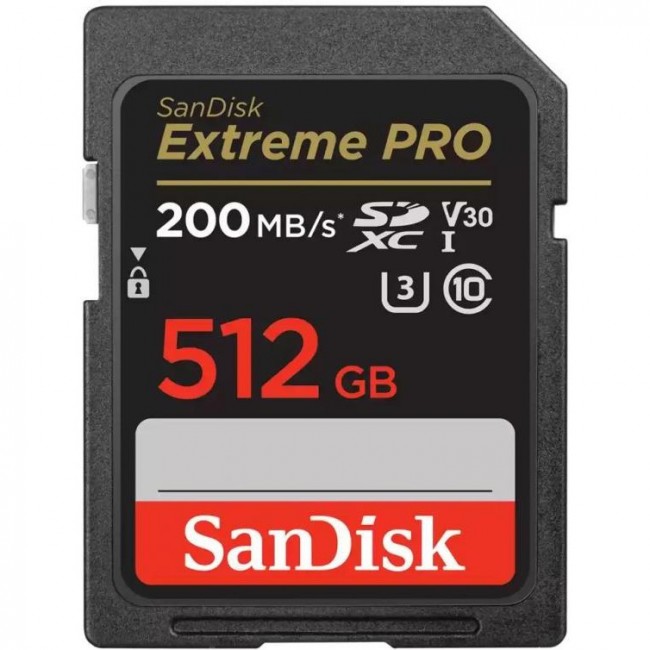 SanDisk 512 GB SDXC UHS-I U3 V30 Extreme PRO (SDSDXXD-512G-GN4IN)
