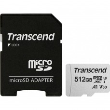 Transcend 512 GB microSDXC Clase 10 UHS-I (U3) + SD-adapter TS512GUSD300S-A