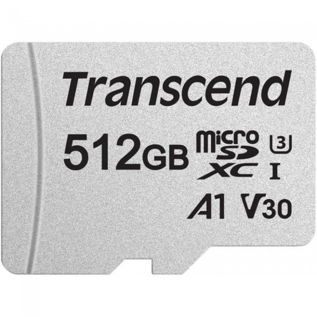 Transcend 512 GB microSDXC Clase 10 UHS-I (U3) + SD-adapter TS512GUSD300S-A