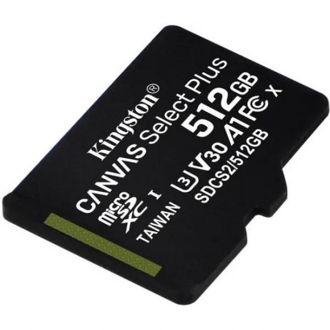 Kingston 512 GB microSDXC Class 10 UHS-I U3 Canvas Select Plus SDCS2/512GBSP