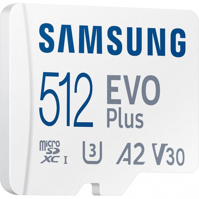 Samsung 512 GB microSDXC Class 10 UHS-I U3 V30 A2 EVO Plus + SD Adapter (MB-MC512SA)