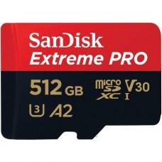 SanDisk 512 GB microSDXC UHS-I U3 Extreme Pro + SD Adapter SDSQXCD-512G-GN6MA