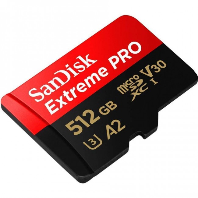 SanDisk 512 GB microSDXC UHS-I U3 Extreme Pro + SD Adapter SDSQXCD-512G-GN6MA