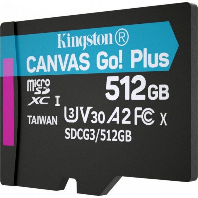 Kingston 512 GB microSDXC class 10 UHS-I U3 Canvas Go! Plus SDCG3/512GBSP