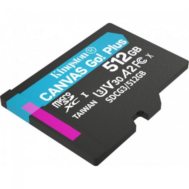 Kingston 512 GB microSDXC class 10 UHS-I U3 Canvas Go! Plus SDCG3/512GBSP