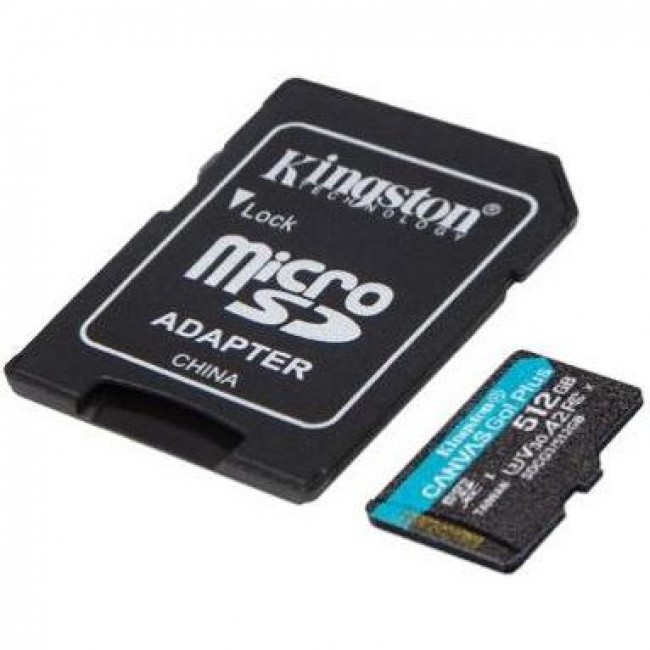 Kingston 512 GB microSDXC class 10 UHS-I U3 Canvas Go! Plus + SD Adapter (SDCG3/512GB)