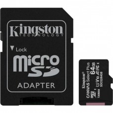 Kingston 64 GB microSDXC Class 10 UHS-I Canvas Select Plus 3-Pack + SD Adapter (SDCS2/64GB-3P1A)
