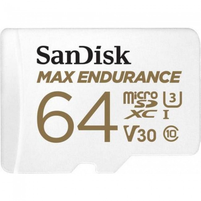 microSDXC SanDisk 64 GB microSDXC Max Endurance UHS-I U3 V30 + SD adapter SDSQQVR-064G-GN6IA