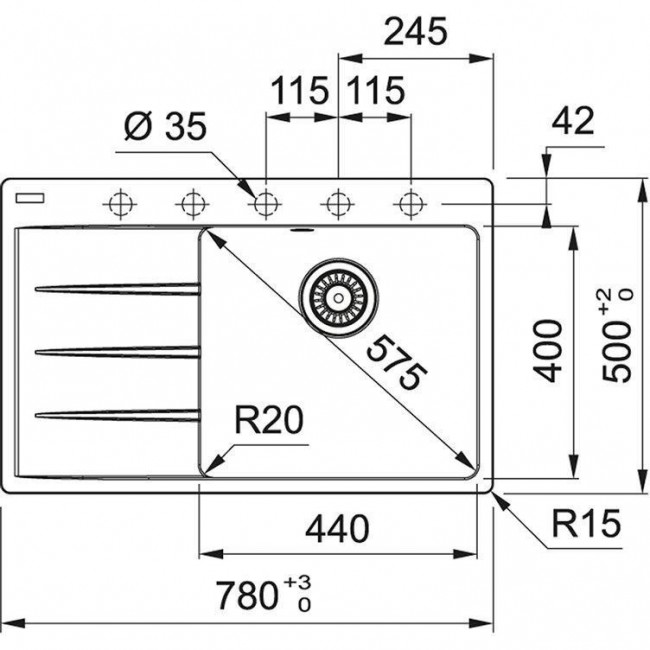 Franke Centro CNG 611-78 TL 114.0630.471