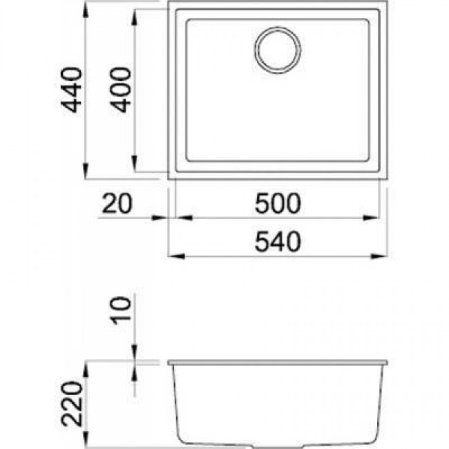 Мойка для кухни INTERLINE UNDER 600 grigio