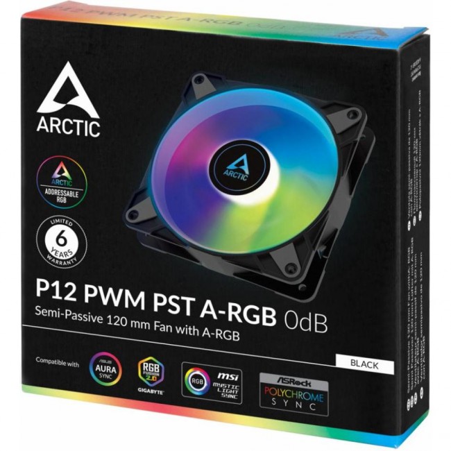 Arctic P12 PWM PST A-RGB 0dB Black (ACFAN00231A)