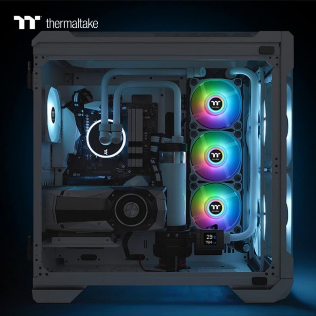 Thermaltake Pure Duo 12 ARGB Sync Radiator Fan 2-Fan Pack White (CL-F097-PL12SW-A)