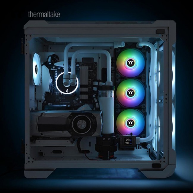 Thermaltake Pure Duo 14 ARGB Sync Radiator Fan 2-Fan Pack Black (CL-F116-PL14SW-A)