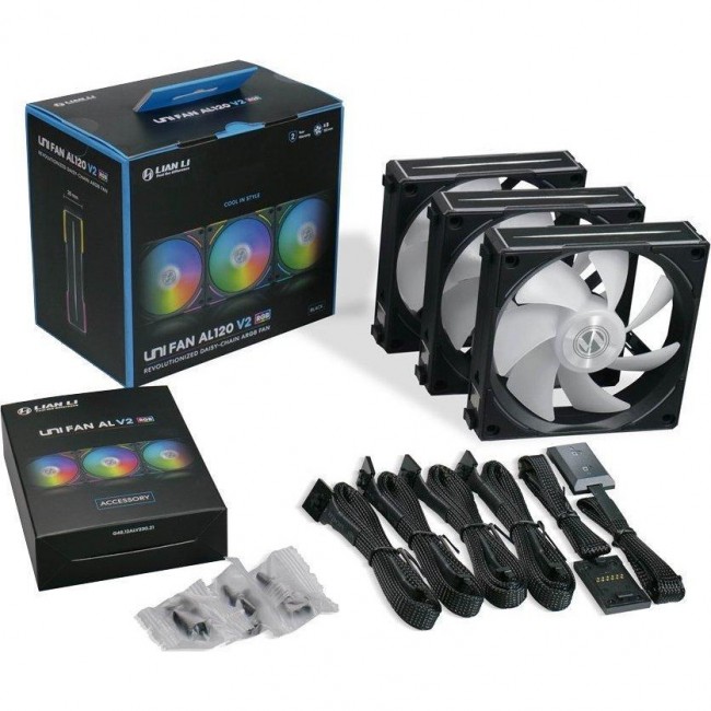 Lian Li Uni Fan AL 120 V2 3-pack Black (G99.12ALV23B.00)
