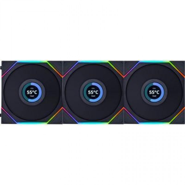 Lian Li Uni Fan TL LCD 120 Black 3-Pack (G99.12TLLCD3B.00)
