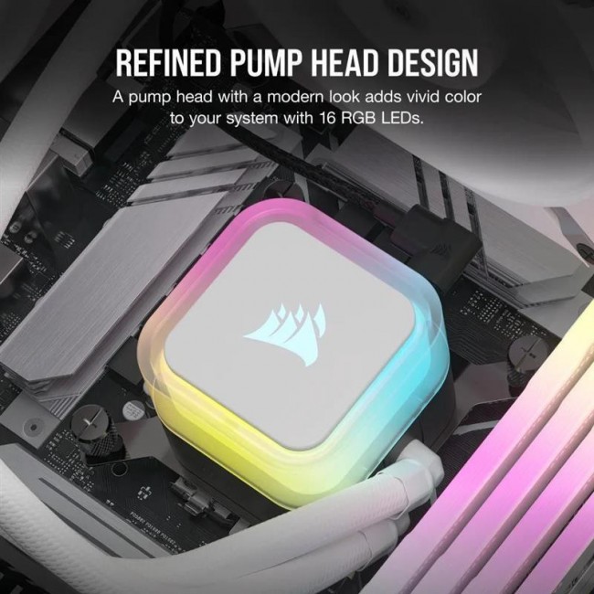 Corsair iCUE H100i RGB Elite Liquid CPU Cooler White (CW-9060078-WW)
