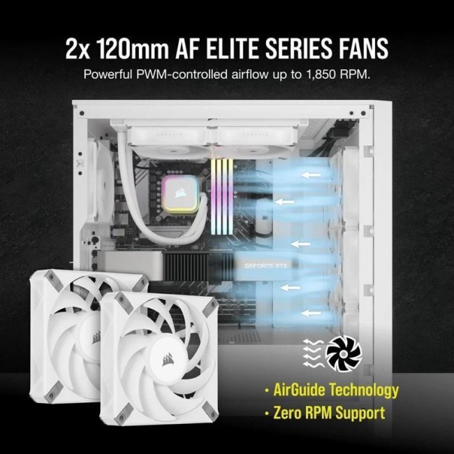 Corsair iCUE H100i RGB Elite Liquid CPU Cooler White (CW-9060078-WW)
