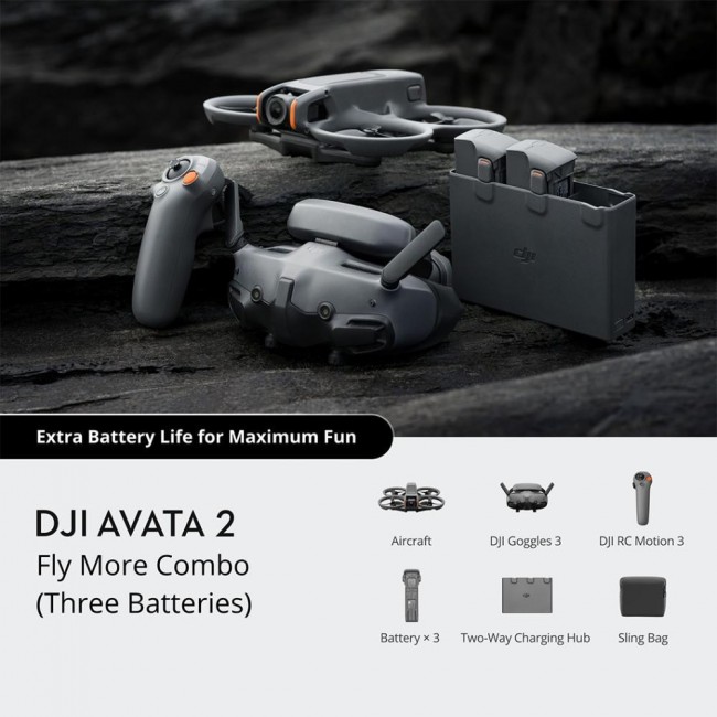 DJI Avata 2 FPV Drone with 3-Battery Fly More Combo (CP.FP.00000151.02)