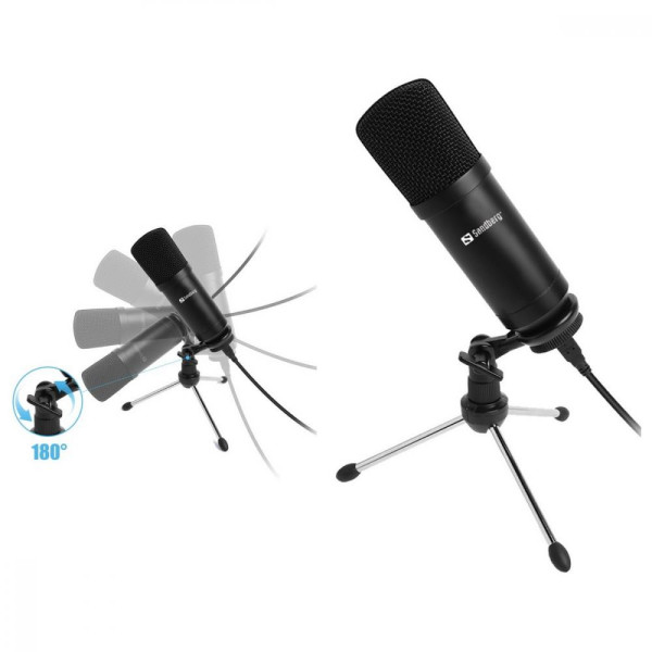 Микрофон для ПК/ для стриминга, подкастов Sandberg Desk Microphone (126-09)