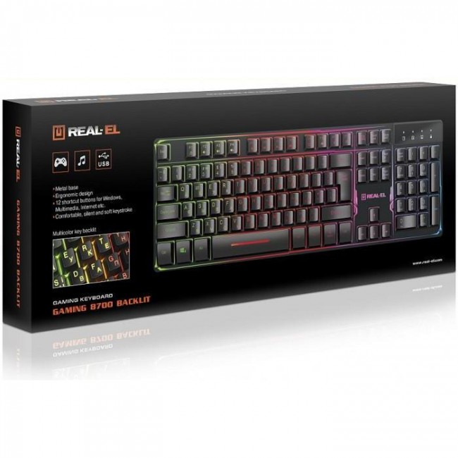 REAL-EL 8700 Gaming Backlit Black (EL123100015)