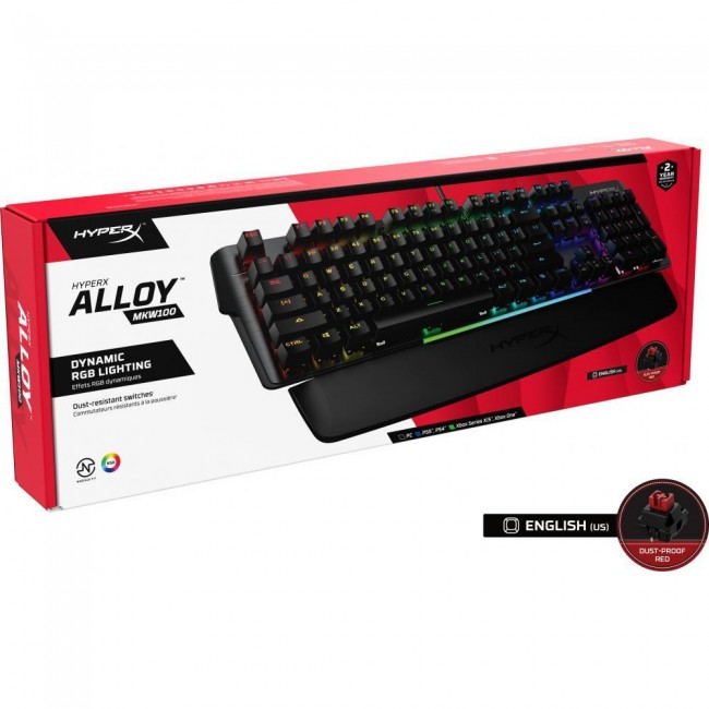 HyperX Alloy MKW100 Mechanical Gaming Keyboard Red US Layout (4P5E1AA)