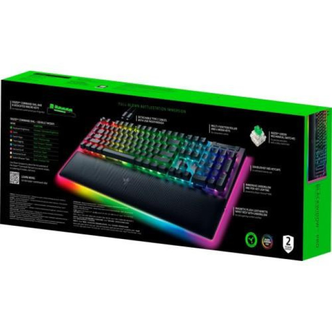 Клавиатура Razer BlackWidow V4 PRO Green Switch (RZ03-04680100-R3M1)