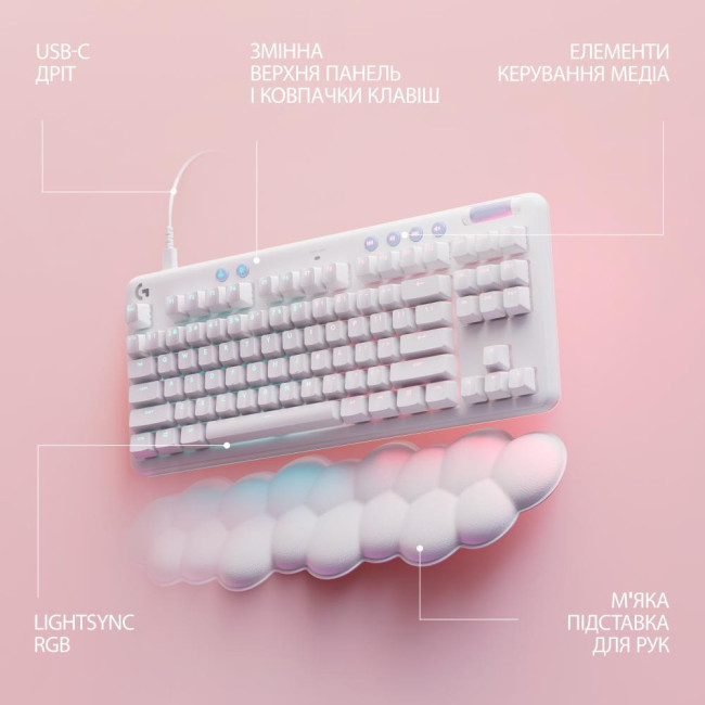 Клавіатура Logitech G713 TKL RGB GX Linear Off-White (920-010678)
