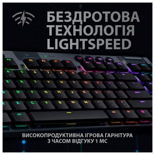 Клавиатура Logitech G915 Gaming TKL Tenkeyless LIGHTSPEED RGB GL CLICKY Black (920-009537)