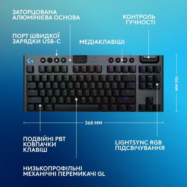 Logitech G915 TKL X TACTILE Black (920-012757)