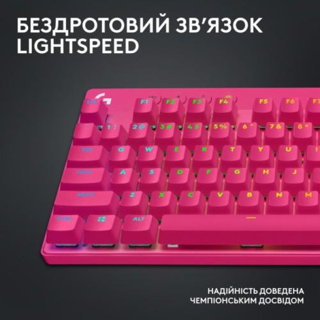 Клавиатура Logitech G Pro X TKL Lightspeed Tactile Magenta (920-012159)